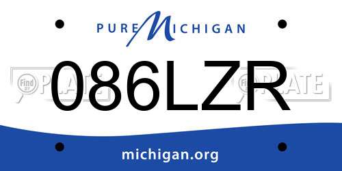 086LZR Michigan License Plate