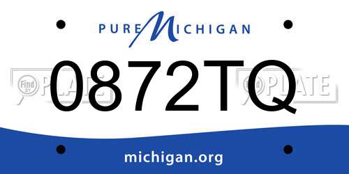 0872TQ Michigan License Plate