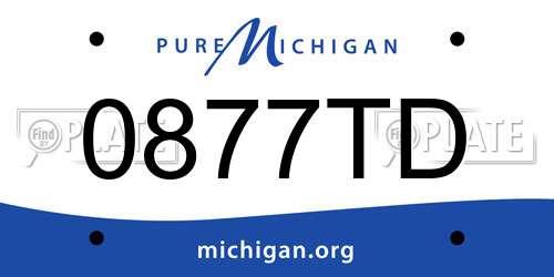 0877TD Michigan License Plate