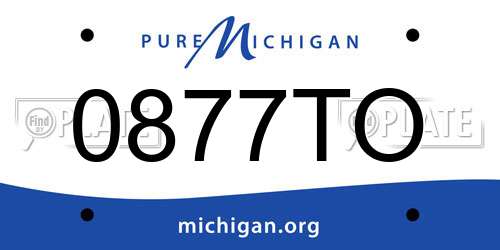 0877TO Michigan License Plate