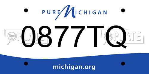 0877TQ Michigan License Plate