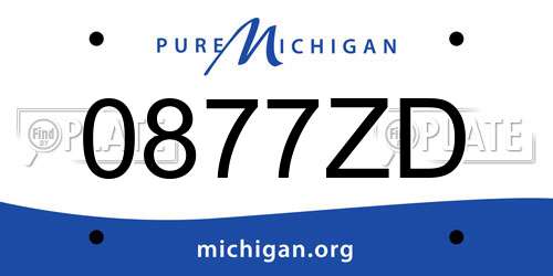 0877ZD Michigan License Plate