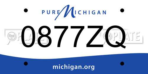 0877ZQ Michigan License Plate