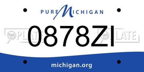 0878ZI Michigan License Plate
