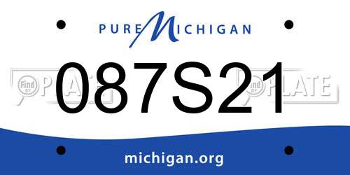 087S21 Michigan License Plate