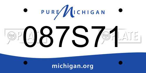 087S71 Michigan License Plate