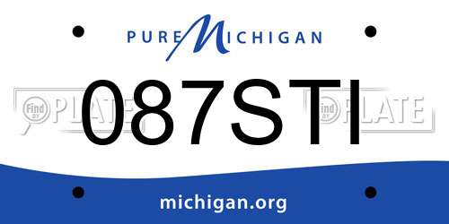 087STI Michigan License Plate