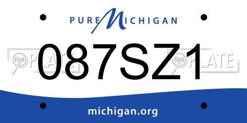 087SZ1 Michigan License Plate