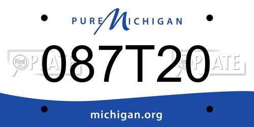 087T20 Michigan License Plate