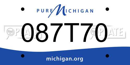 087T70 Michigan License Plate