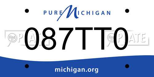 087TT0 Michigan License Plate