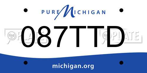 087TTD Michigan License Plate