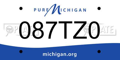 087TZ0 Michigan License Plate
