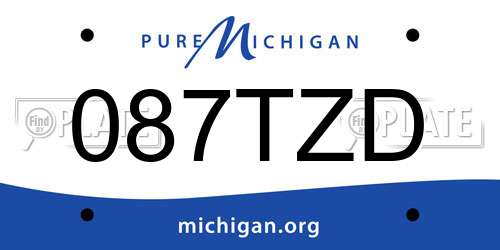 087TZD Michigan License Plate