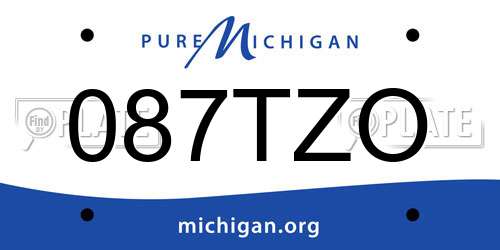 087TZO Michigan License Plate
