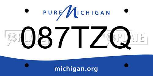 087TZQ Michigan License Plate