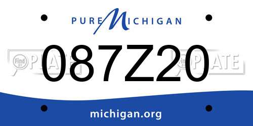 087Z20 Michigan License Plate