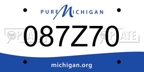 087Z70 Michigan License Plate