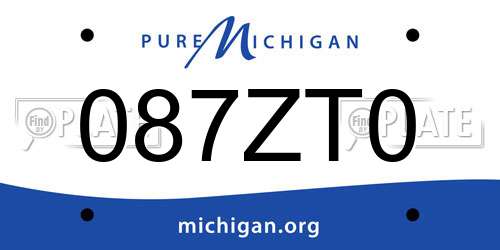 087ZT0 Michigan License Plate
