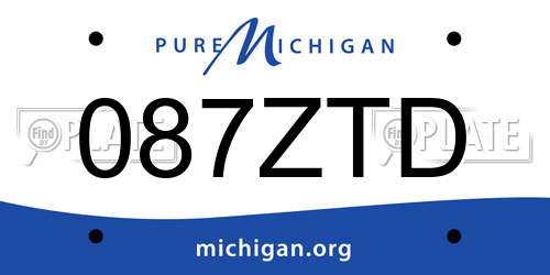 087ZTD Michigan License Plate