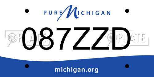 087ZZD Michigan License Plate