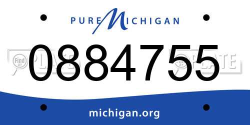 0884755 Michigan License Plate