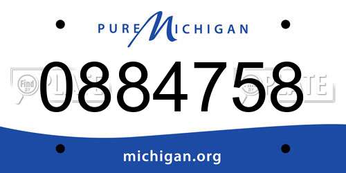 0884758 Michigan License Plate