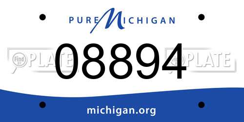 08894 Michigan License Plate