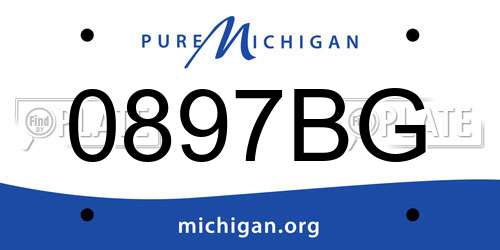 0897BG Michigan License Plate
