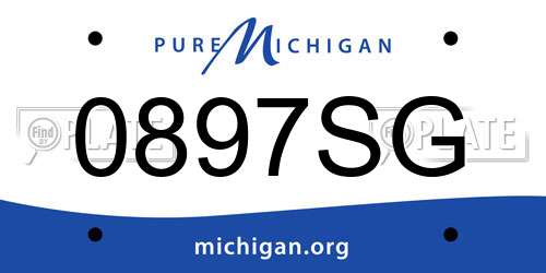 0897SG Michigan License Plate