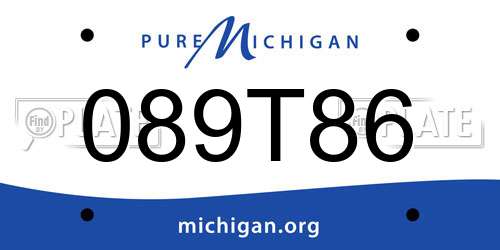 089T86 Michigan License Plate