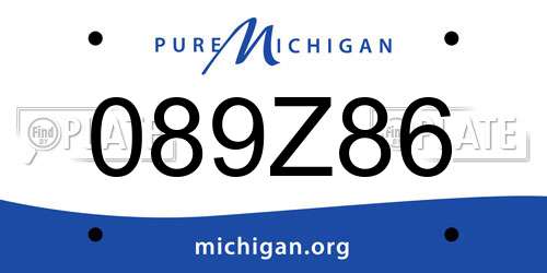 089Z86 Michigan License Plate