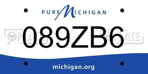 089ZB6 Michigan License Plate