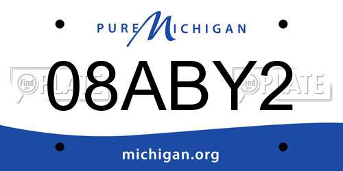 08ABY2 Michigan License Plate
