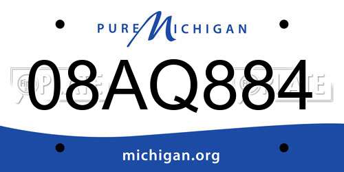 08AQ884 Michigan License Plate