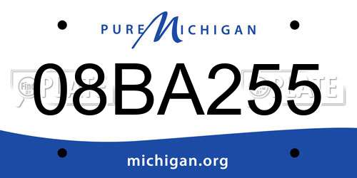08BA255 Michigan License Plate