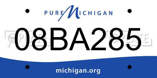 08BA285 Michigan License Plate