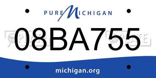 08BA755 Michigan License Plate