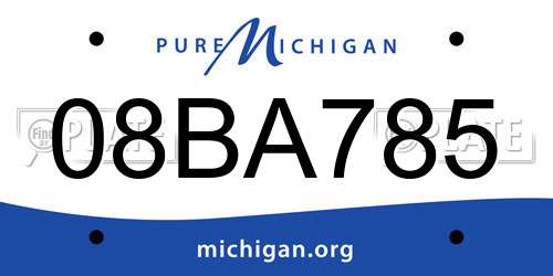 08BA785 Michigan License Plate