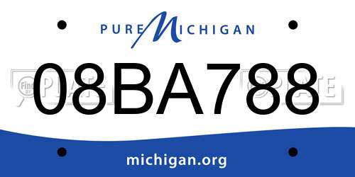 08BA788 Michigan License Plate