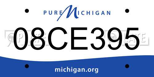 08CE395 Michigan License Plate