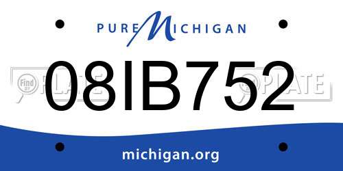 08IB752 Michigan License Plate