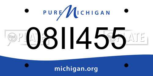 08II455 Michigan License Plate