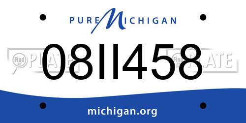08II458 Michigan License Plate