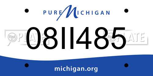 08II485 Michigan License Plate