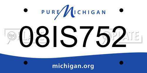 08IS752 Michigan License Plate