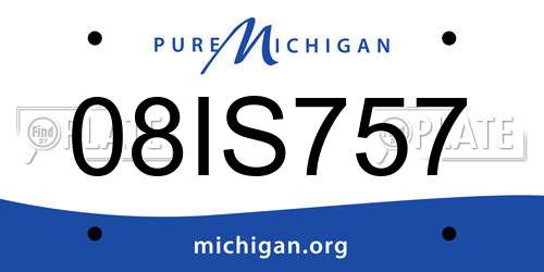 08IS757 Michigan License Plate