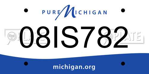 08IS782 Michigan License Plate