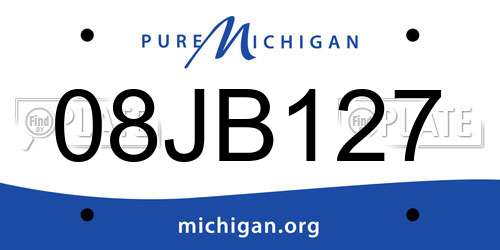 08JB127 Michigan License Plate