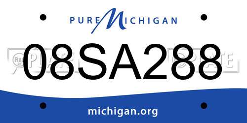 08SA288 Michigan License Plate